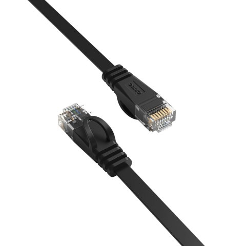 Kabel sieciowy internetowy płaski Ethernet CAT7 10Gbps RJ45 LAN 20m - czarny