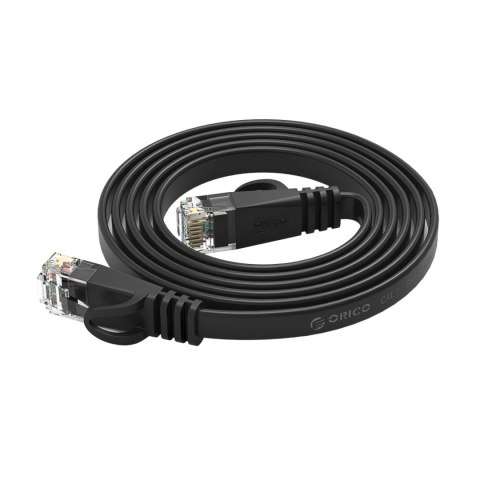 Kabel sieciowy internetowy płaski Ethernet CAT7 10Gbps RJ45 LAN 20m - czarny