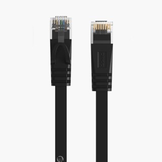 Kabel sieciowy internetowy płaski Ethernet CAT7 10Gbps RJ45 LAN 8m - czarny