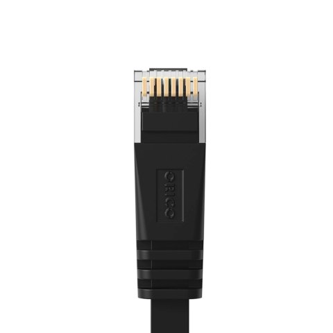 Kabel sieciowy internetowy płaski Ethernet CAT7 10Gbps RJ45 LAN 8m - czarny