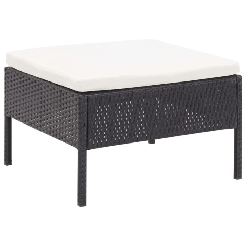 5-częściowa sofa ogrodowa z poduszkami, rattan PE, czarna