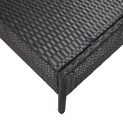 5-częściowa sofa ogrodowa z poduszkami, rattan PE, czarna