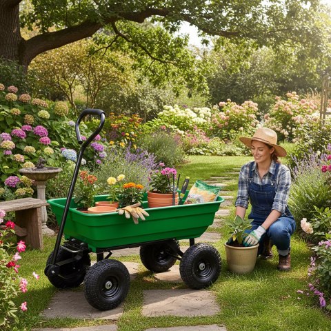 Wózek ogrodowy wywrotka GARTEN zielony