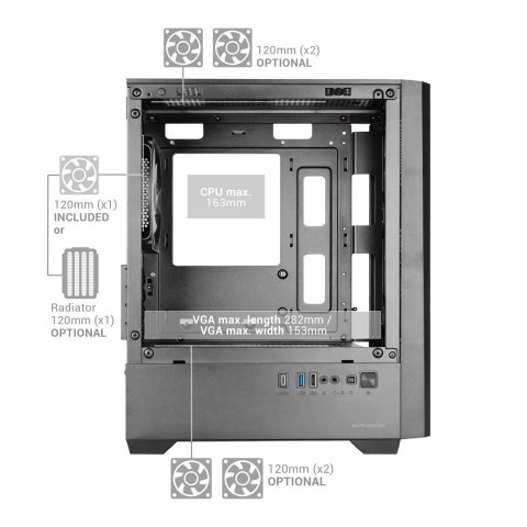 TACENS MARS MC-VECTOR 4xARGB USB-C mATX- obudowa/cases
