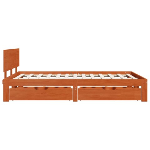 Ramka łóżka Z zagłówkiem 3 pcs Woskowy Brąz Lite drewno sosnowe