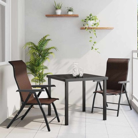 Zestaw do jadalni w ogrodzie 3 pcs Brązowy