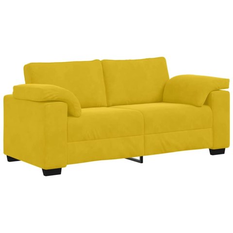 Sofa dwuosobowa, żółta, 180x77x82 cm, aksamit