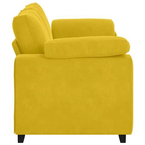 Sofa dwuosobowa, żółta, 180x77x82 cm, aksamit