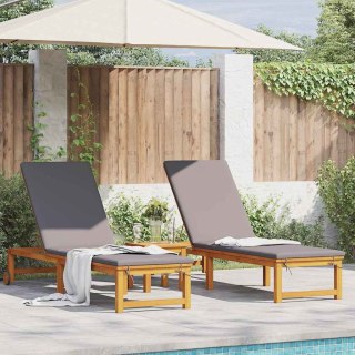 VidaXL Leżak 3 pcs Brązowy Lite Drewno Akacji