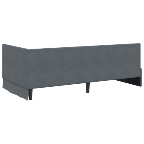 Rama Łóżka Narożnego z Materacem 2 pcs Szary Aksamit