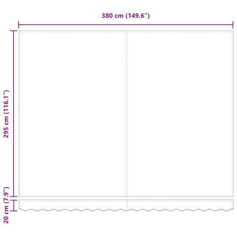 VidaXL Rama markizy Czerwony i Biały 400 × 300 cm