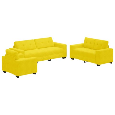 Zestaw Sof 3 pcs Żółty 221 x 80 x 80 cm Aksamit
