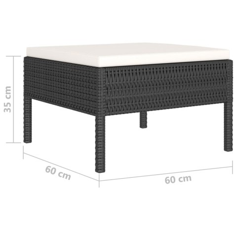 10-cz. zestaw mebli do ogrodu, poduszki, rattan PE, czarny