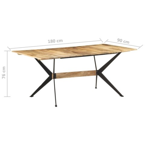 Stół jadalniany, 180 x 90 x 76 cm, lite drewno mango