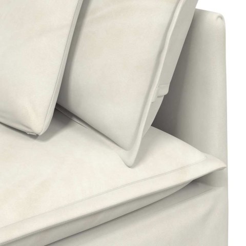 Sofa modułowa z poduszkami aksamitna kremowa