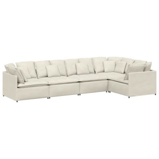 VidaXL Sofa modułowa z poduszkami aksamitna kremowa