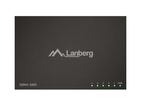 LANBERG SWITCH DSM1-1005 5X1GB/S NIEZARZĄDZALNY GIGABIT ETHERNET DESKTOP 12V (OBUDOWA METALOWA)