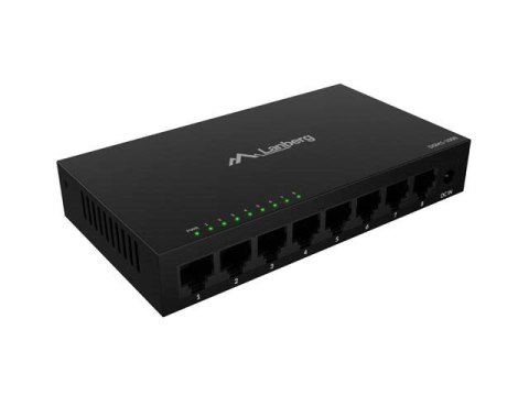 LANBERG SWITCH DSM1-1008 8X1GB/S NIEZARZĄDZALNY GIGABIT ETHERNET 12V (OBUDOWA METALOWA)