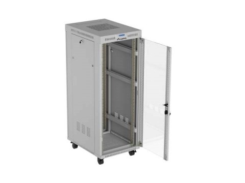 LANBERG SZAFA INSTALACYJNA RACK STOJĄCA 19" 32U 600X800 SZARA DRZWI PRZESZKLONE LCD (FLAT PACK) V2