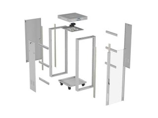 LANBERG SZAFA INSTALACYJNA RACK STOJĄCA 19" 42U 600X600 SZARA DRZWI PRZESZKLONE LCD (FLAT PACK) V2