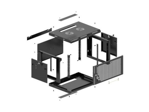 LANBERG SZAFA INSTALACYJNA RACK WISZĄCA 19" 4U 600X600 CZARNA DRZWI PERFOROWANE (FLAT PACK)