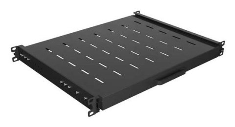 LANBERG WYSUWANA PÓŁKA DO SZAF RACK 19" 350MM CZARNA (1U/445X350MM UDŹWIG DO 35KG, MONTAŻ 4PUNKTOWY)