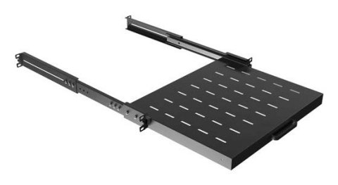 LANBERG WYSUWANA PÓŁKA DO SZAF RACK 19" 350MM CZARNA (1U/445X350MM UDŹWIG DO 35KG, MONTAŻ 4PUNKTOWY)
