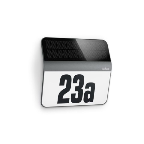 Oprawa numeryczna solarna z czujnikiem zmierzchu STEINEL Xsolar LH-N 0,03,W 4000K IP44 IK03 antracyt/ stal nierdzewna / tworzywo