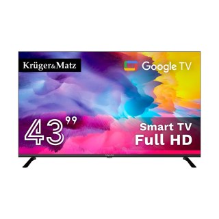 Telewizor Kruger&Matz 43" FHD Google TV, DVB-T2/S2/T/C H.265 HEVC