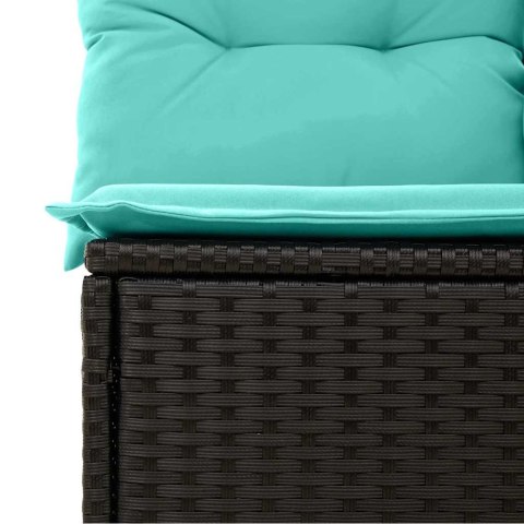 Zestaw Sof na Ogród z poduszką 7 pcs Czarny Rattan poli