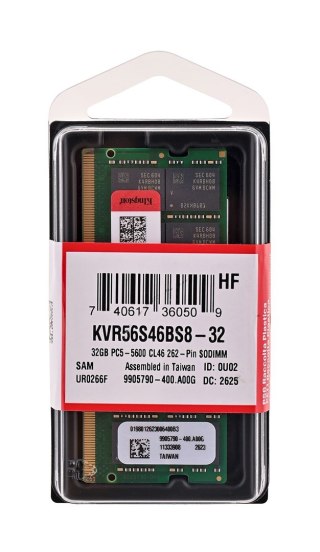 KINGSTON DDR5 SODIMM 32GB 5600MT/s CL46 1Rx8