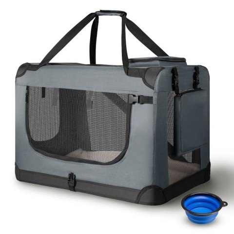 Składany transporter dla psa z siatką 50x34x36 cm szary