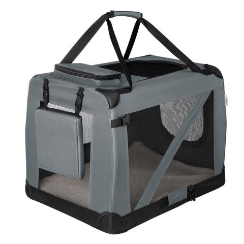 Składany transporter dla psa z siatką 50x34x36 cm szary