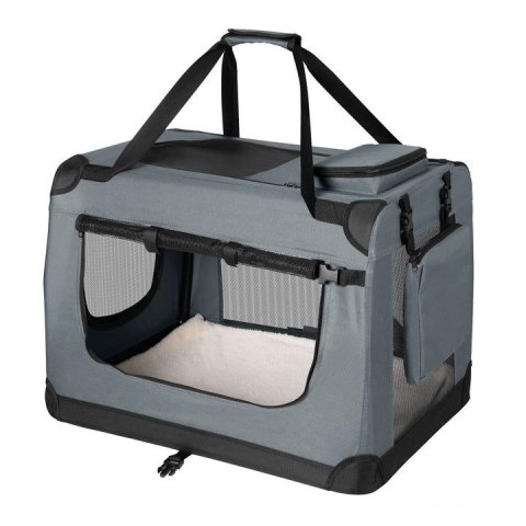 Składany transporter dla psa z siatką 50x34x36 cm szary
