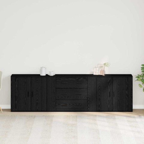 Bufet Czarny Dąb 240 x 33 x 70 cm Materiał drewnopochodny