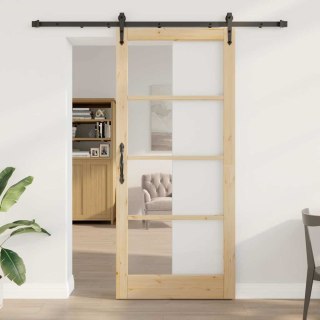 Drzwi przesuwne Naturalny i czarny 93 x 211 cm