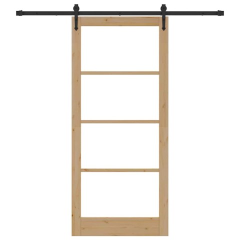 Drzwi przesuwne Naturalny i czarny 93 x 211 cm