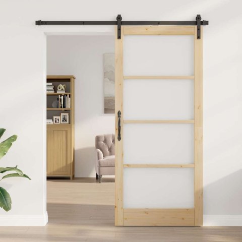 Drzwi przesuwne ORKDAL Naturalny i czarny 93 x 211 cm