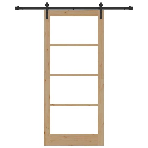 Drzwi przesuwne ORKDAL Naturalny i czarny 93 x 211 cm
