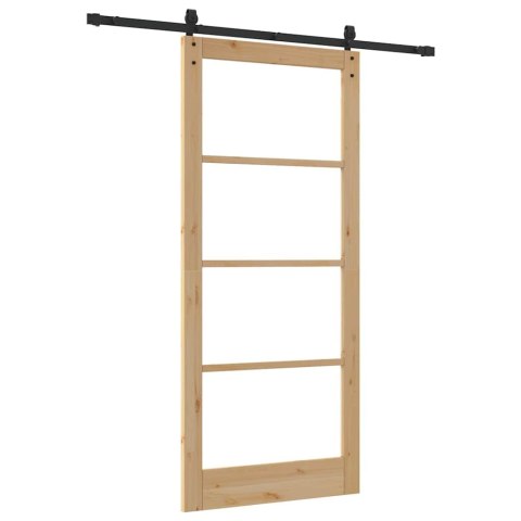 Drzwi przesuwne ORKDAL Naturalny i czarny 93 x 211 cm