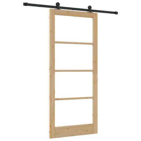 Drzwi przesuwne ORKDAL Naturalny i czarny 93 x 211 cm