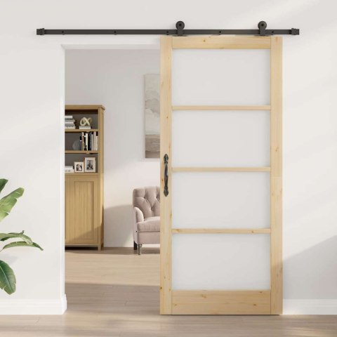 Drzwi przesuwne ORKDAL Naturalny i czarny 93 x 211 cm