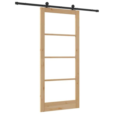 Drzwi przesuwne ORKDAL Naturalny i czarny 93 x 211 cm