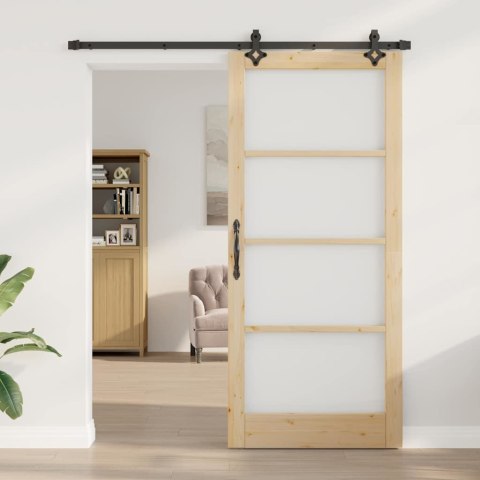 Drzwi przesuwne ORKDAL Naturalny i czarny 93 x 211 cm