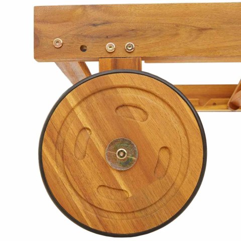 Leżak 2 pcs Czerwony Lite Drewno Akacji