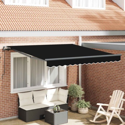 Markiza wysuwana Czarny 350 x 250 cm Poliester i aluminium
