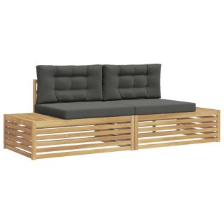 VidaXL 2 pcs Zestaw sof na zewnątrz Poliester Biały