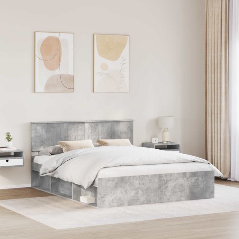 Ramka łóżka Betonowy 160 x 200 cm Lite drewno sosnowe