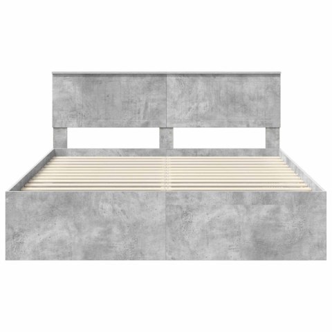Ramka łóżka Betonowy 160 x 200 cm Lite drewno sosnowe