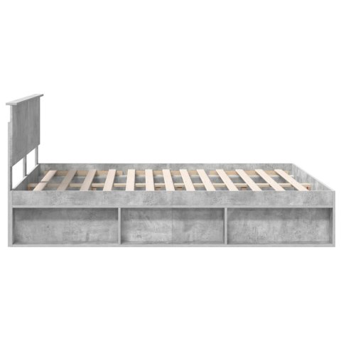 Ramka łóżka Betonowy 160 x 200 cm Lite drewno sosnowe